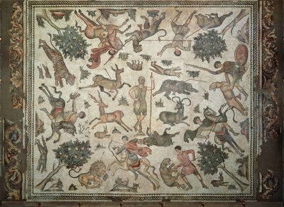 Worcester Hunt Floor Mosaic, from Antioch by Roman